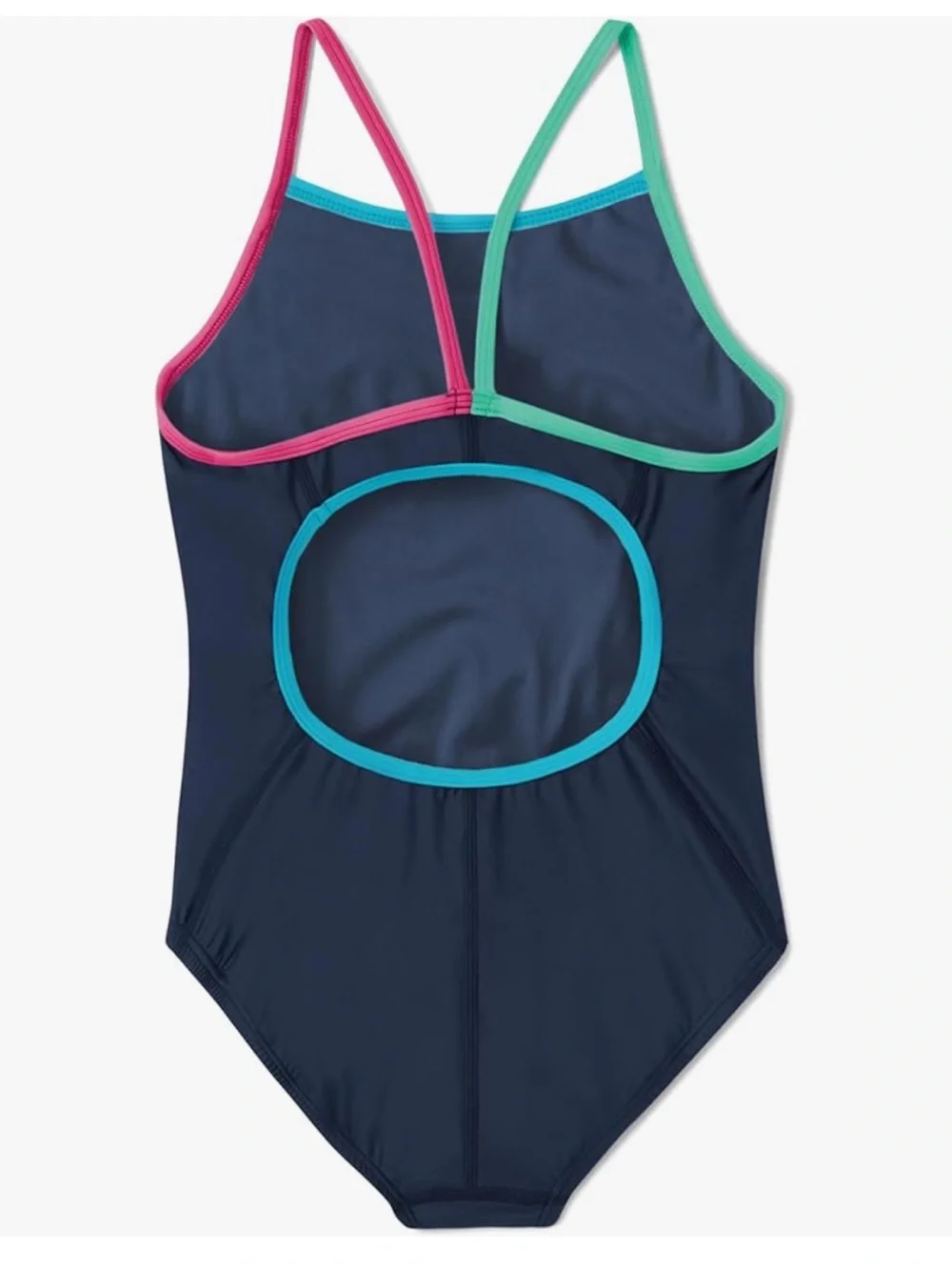NWT Speedo Girls One Piece Swimsuit Navy Size 16 UPF 50+ Chlorine Resistant